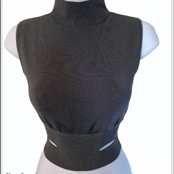Zara Knit Cut Out Crop Top Trurtle Neck Top - Picture 7 of 9
